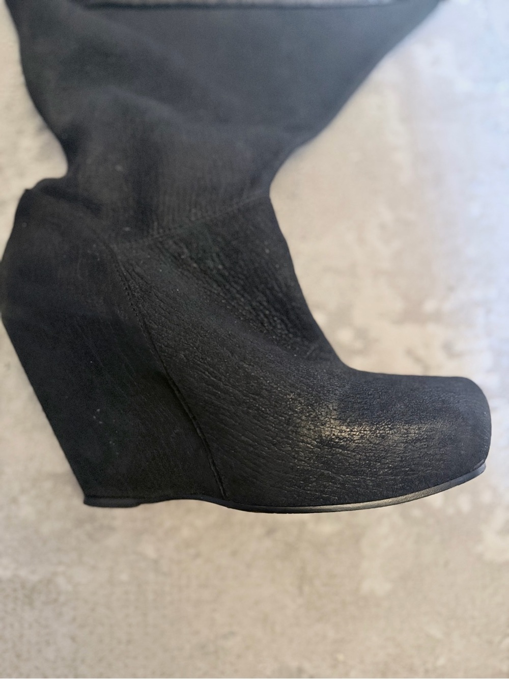 Rick Owens 09 CRUST Leather Women’s Black Wedges Sz 39/9 - Dark Avant Garde - Picture 9 of 14